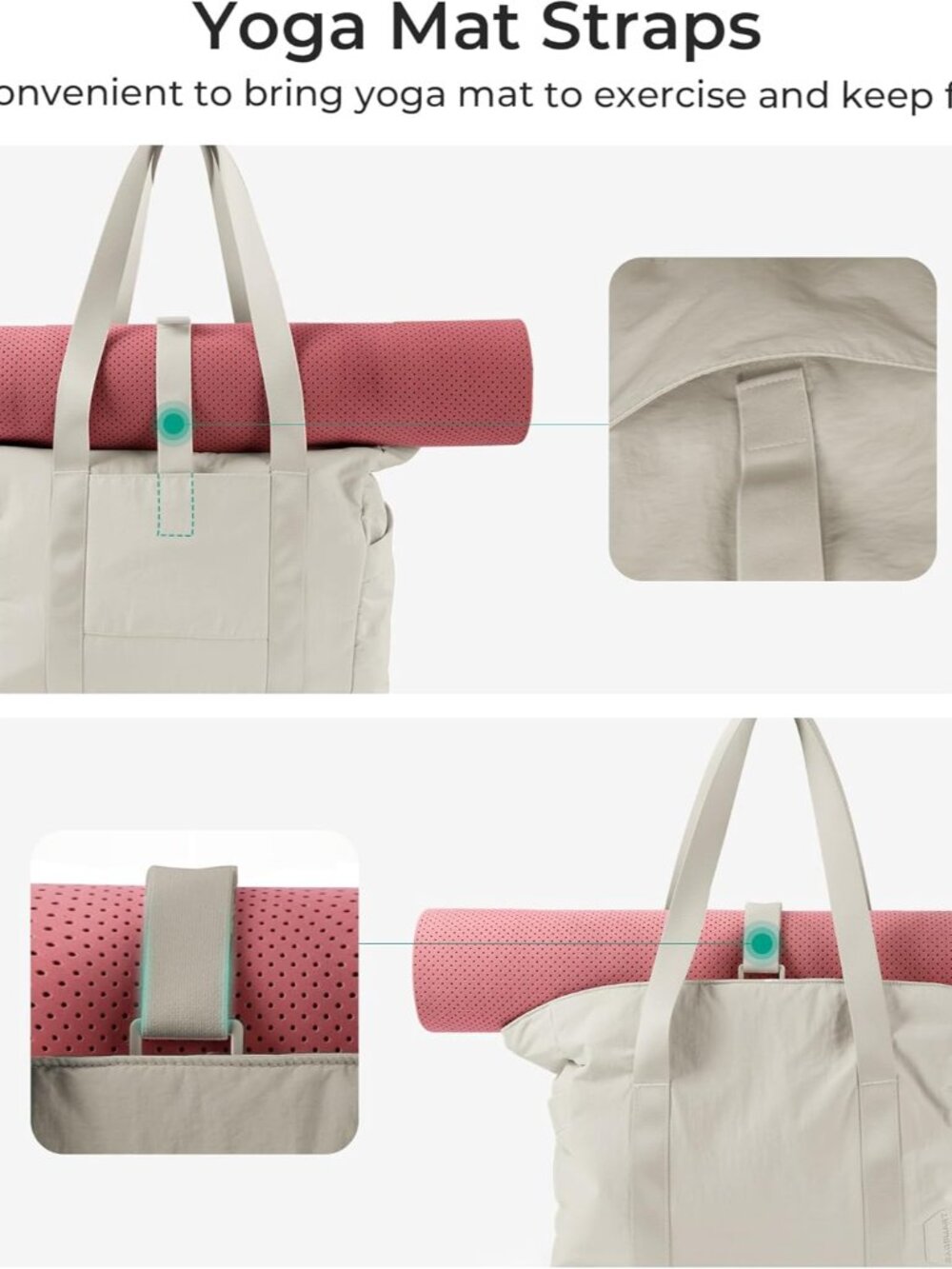 Tote Bag for Women, Tote Bag with Zipper Work Tote with Compartments Nurse Shoul - Picture 5 of 7